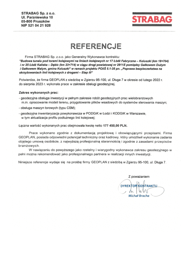 STRABAG Sp. z o.o. - referencja