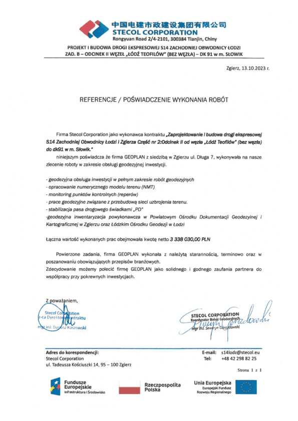 STECOL CORPORATION - referencja