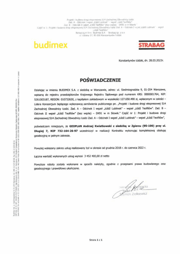 BUDIMEX / STRABAG - referencja