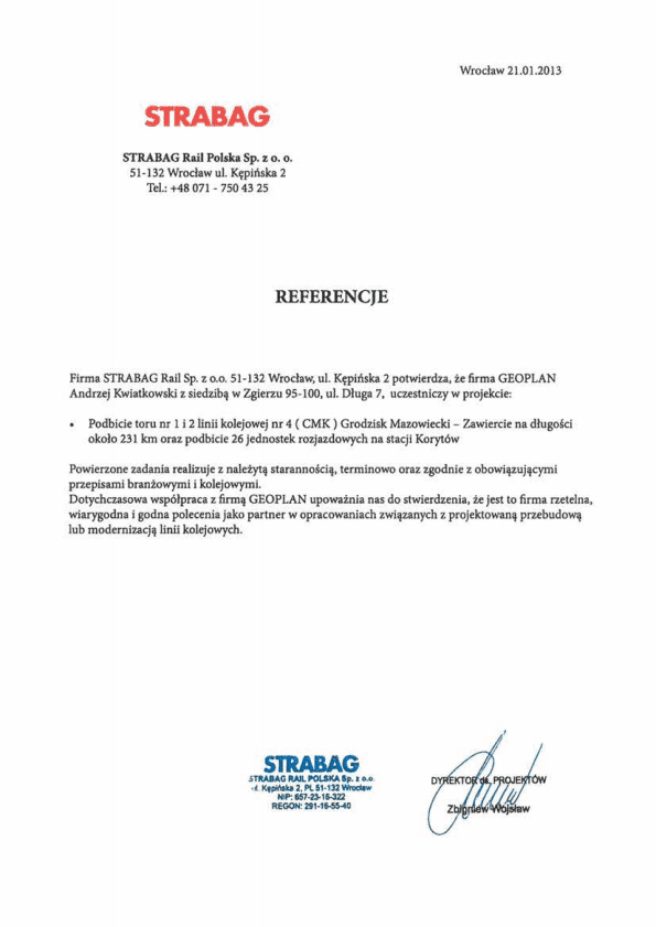 STRABAG Rail Polska Sp. z o.o. - referencja