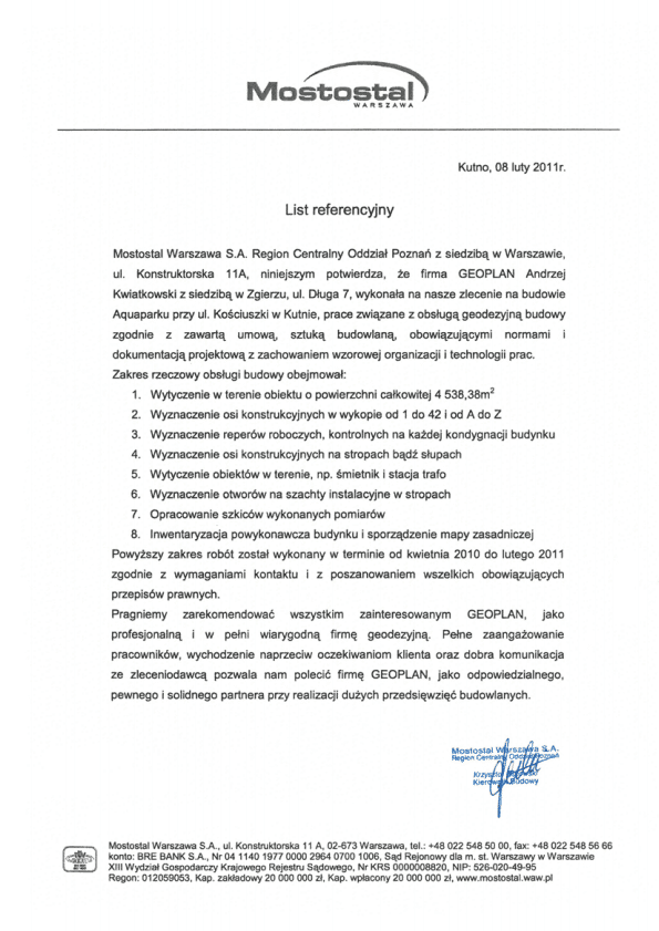 MOSTOSTAL Warszawa S.A. - referencja