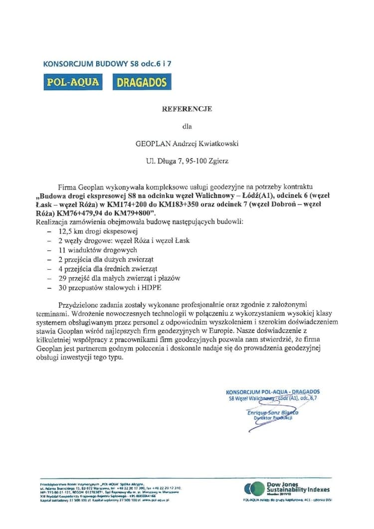 Dragados S.A. - referencja