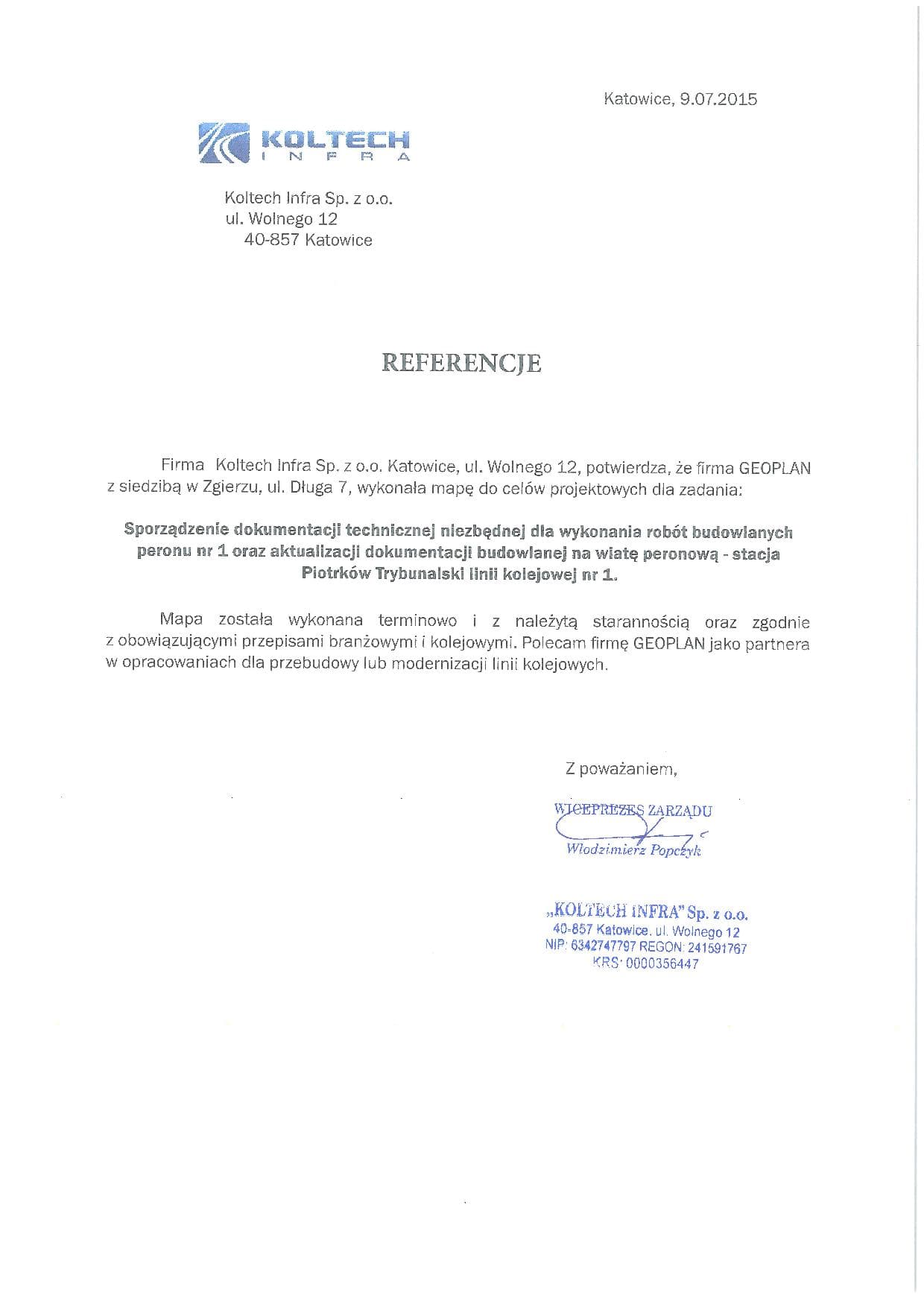 KOLTECH INFRA - referencja