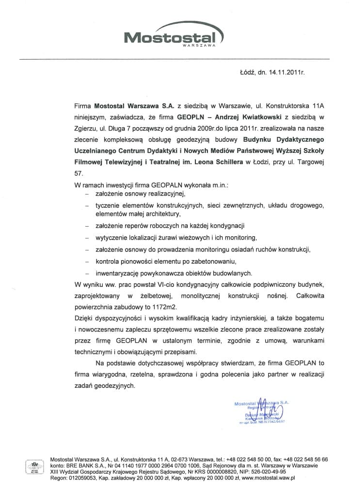 Mostostal Warszawa S.A. - referencja