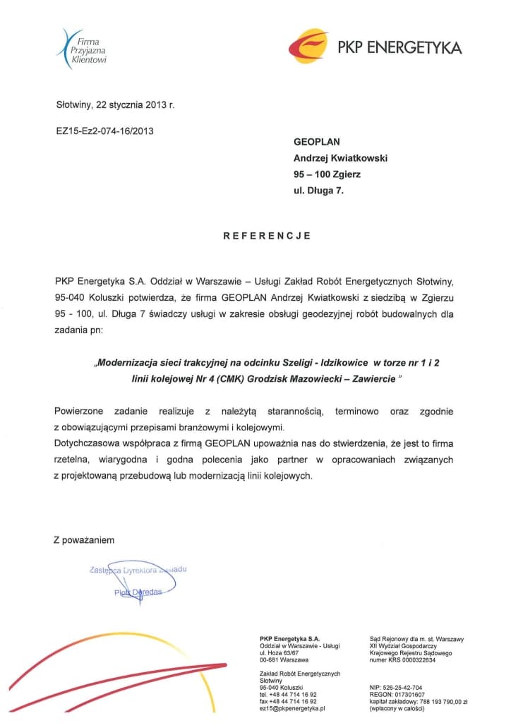 PKP Energetyka - referencja